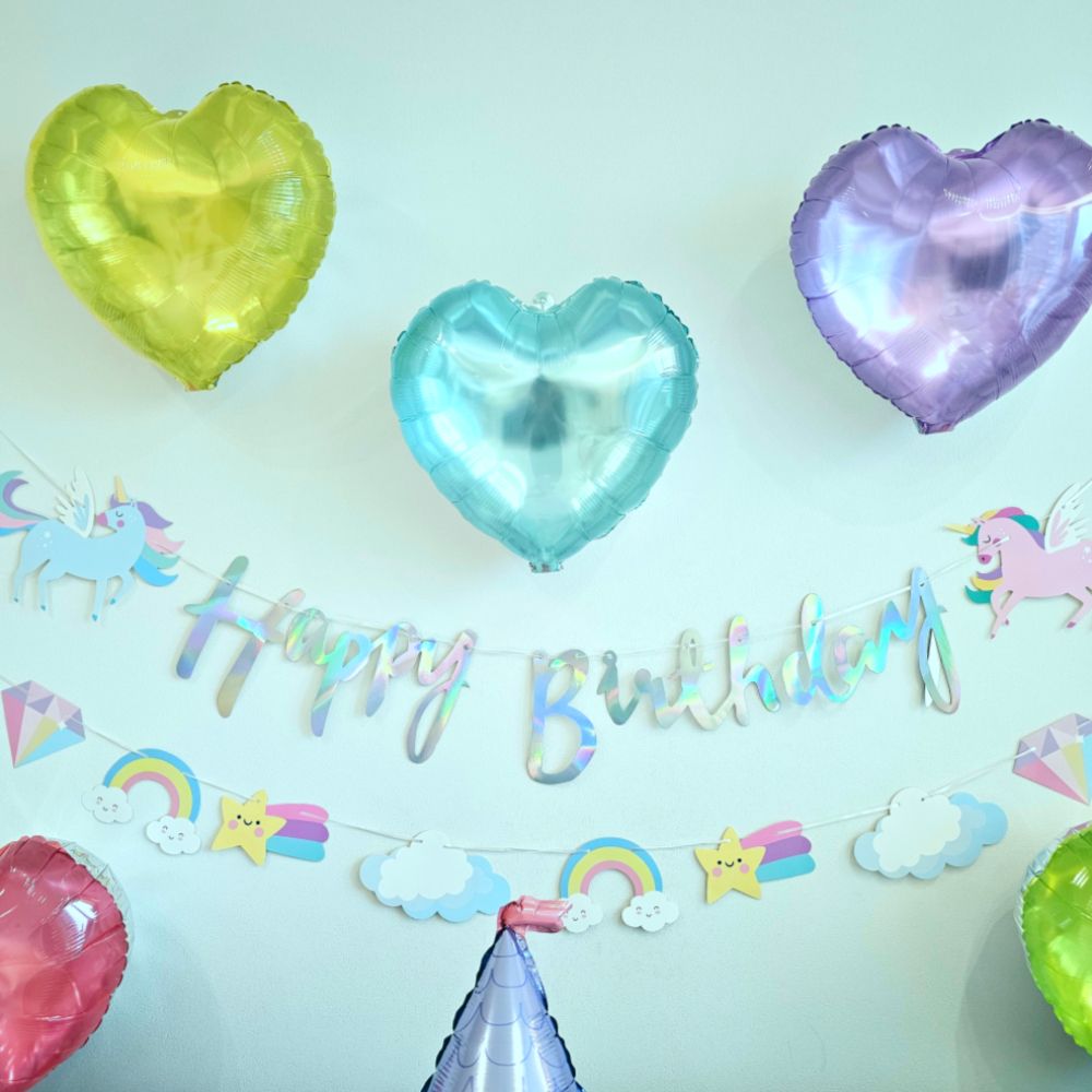 생일 파티 풍선 세트 생일 축하 이벤트 용품 포토존 꾸미기 샤이닝 유니콘 - 상세 이미지 3