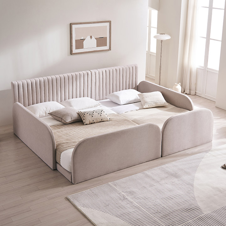 [삼익가구]더문 패밀리 침대(매트제외 SS+Q)+가드2+풋보드2