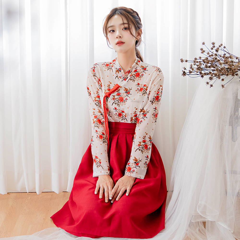 따끈따끈 신상제품 붉은꽃 생활한복 세트: 품격 있는 일상 추천 4 생활한복 추가 이미지