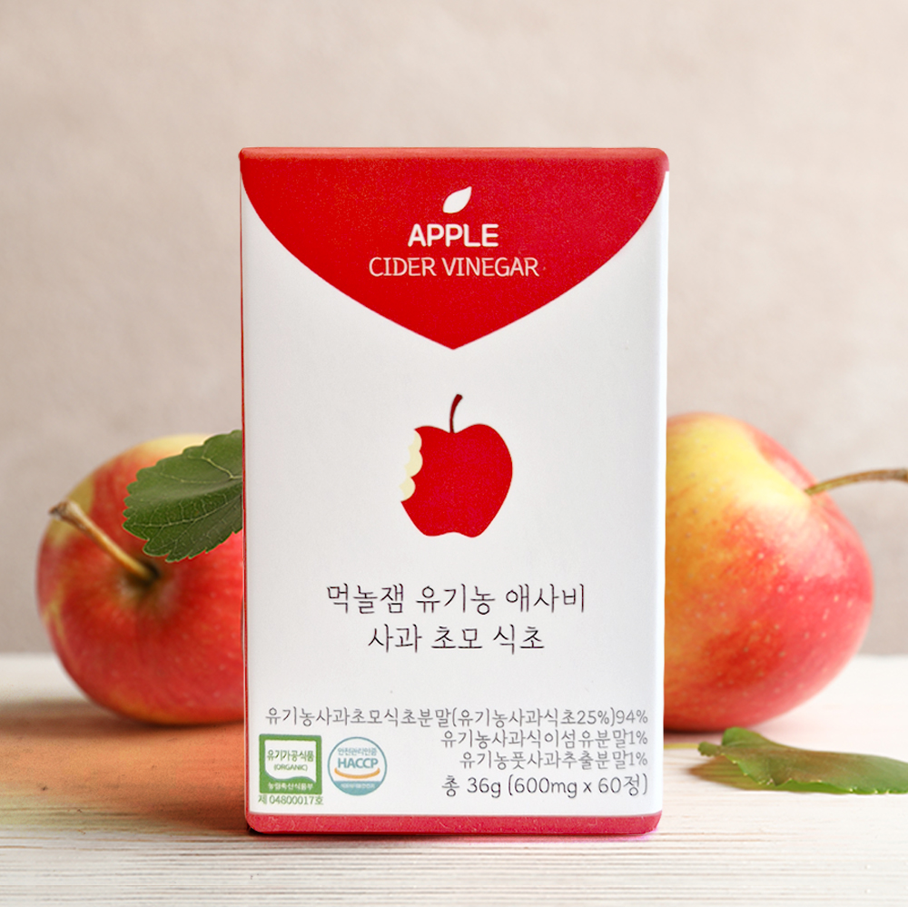 먹놀잼 유기농 애사비 캡슐 정 애플사이다비니거 사과초모식초 - 메인 이미지