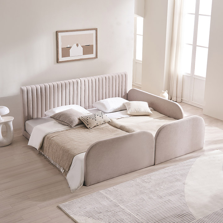 [삼익가구]더문 패밀리 침대(매트제외 SS+SS)+가드1+풋보드2