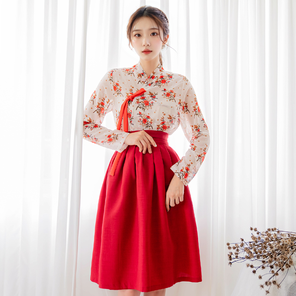 따끈따끈 신상제품 붉은꽃 생활한복 세트: 품격 있는 일상 추천 3 생활한복 추가 이미지