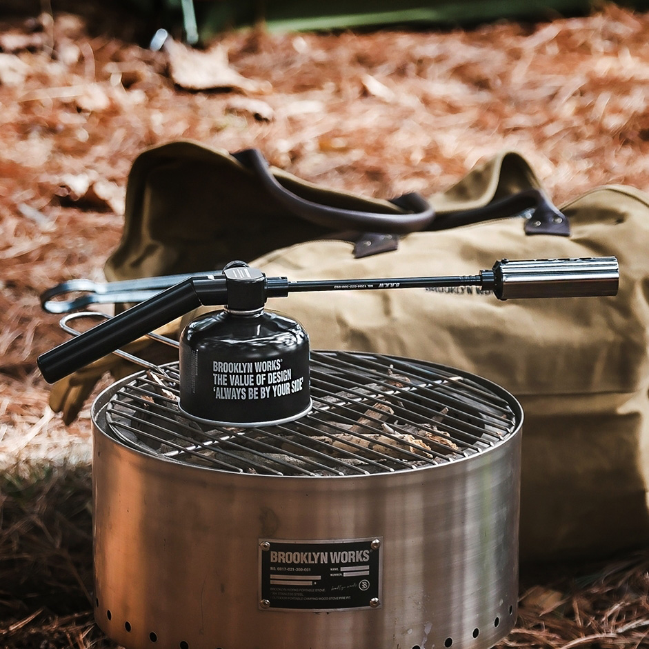 브루클린웍스 샷건 롱 토치 캠핑 이소가스 장작 화염방사기 분리형 파우치 포함