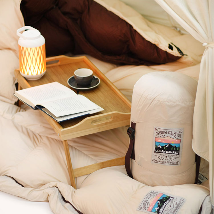 어반캠퍼 다우니페더 덕다운 침낭 차박 백패킹 캠핑침낭 오리털 충전재 1500g, 스노우그레이