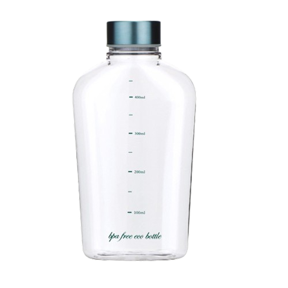 투명 플라스틱물병 계량눈금 수통모양 얇은물병 500ml - 메인 이미지