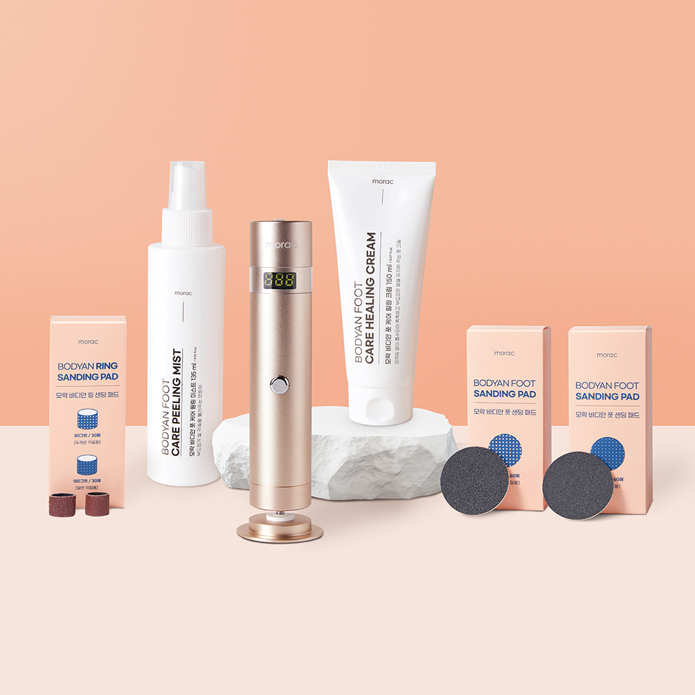 모락 바디안 풋 케어 스페셜 세트 전동 무선 발각질제거기 +크림 +미스트 +패드 160매