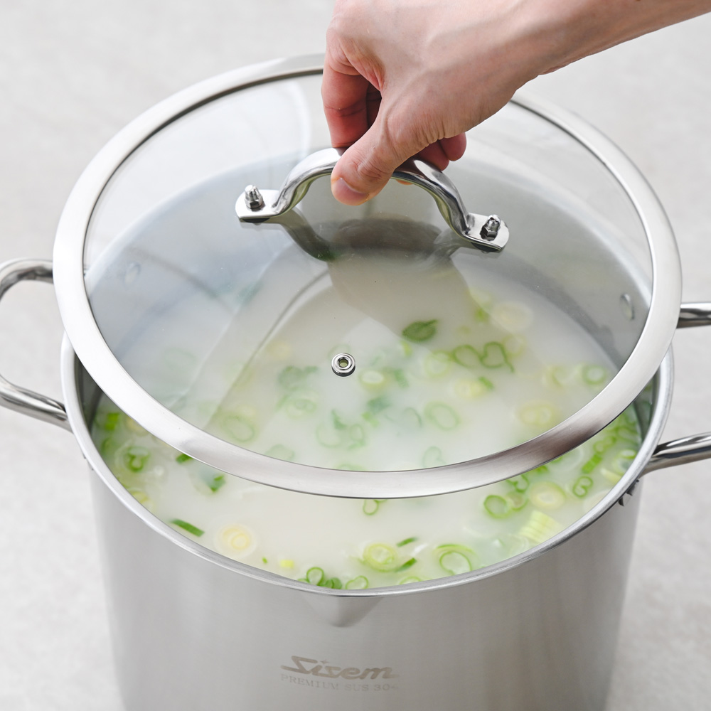 시샘 프리미엄 304 스텐 인덕션 대용량 깊은 곰솥 들통 사골 삼계탕 냄비 24cm 9L