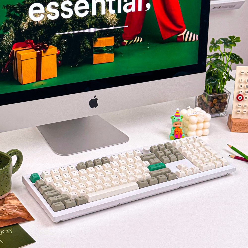 키크론 V6 PRO MAX 무선 매크로 키보드 아이패드 애플 키보드 쉘화이트, 저소음 적축