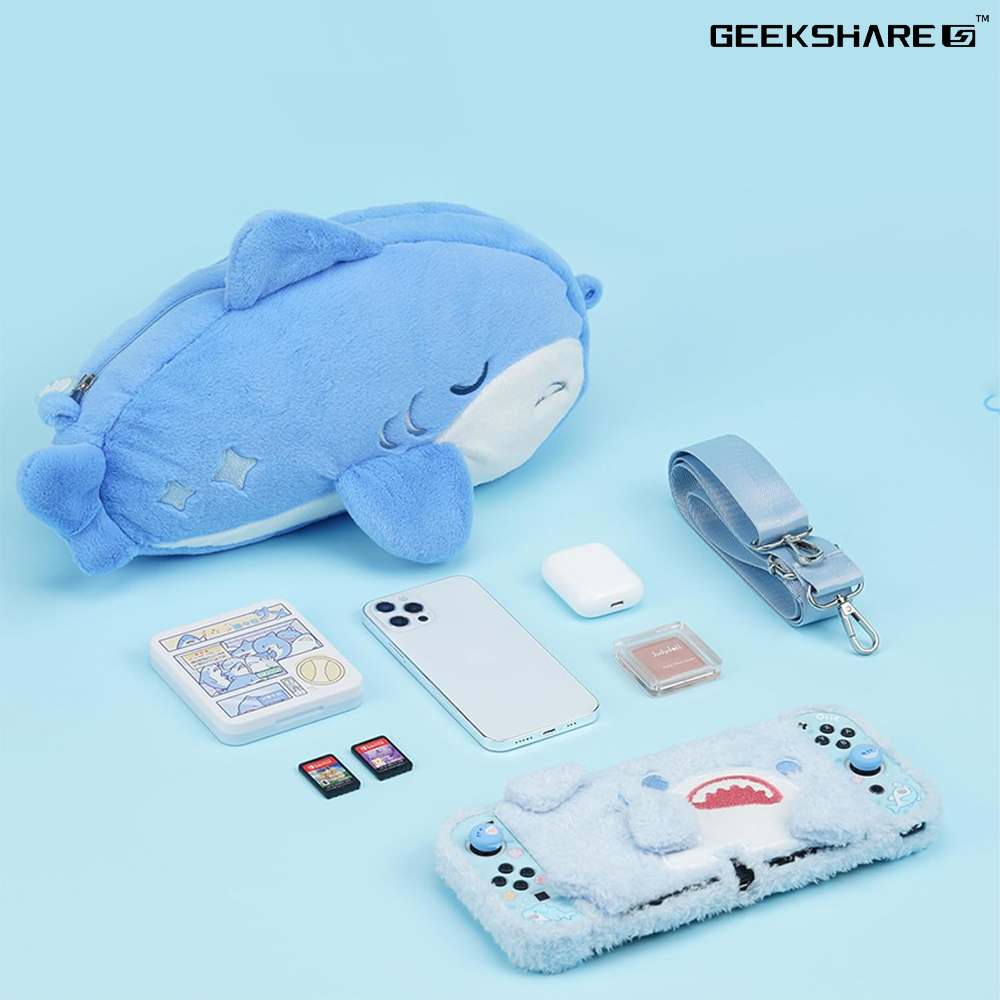 닌텐도 스위치 OLED 케이스 긱쉐어 리틀샤크 쿠션파우치 - 상세 이미지 2