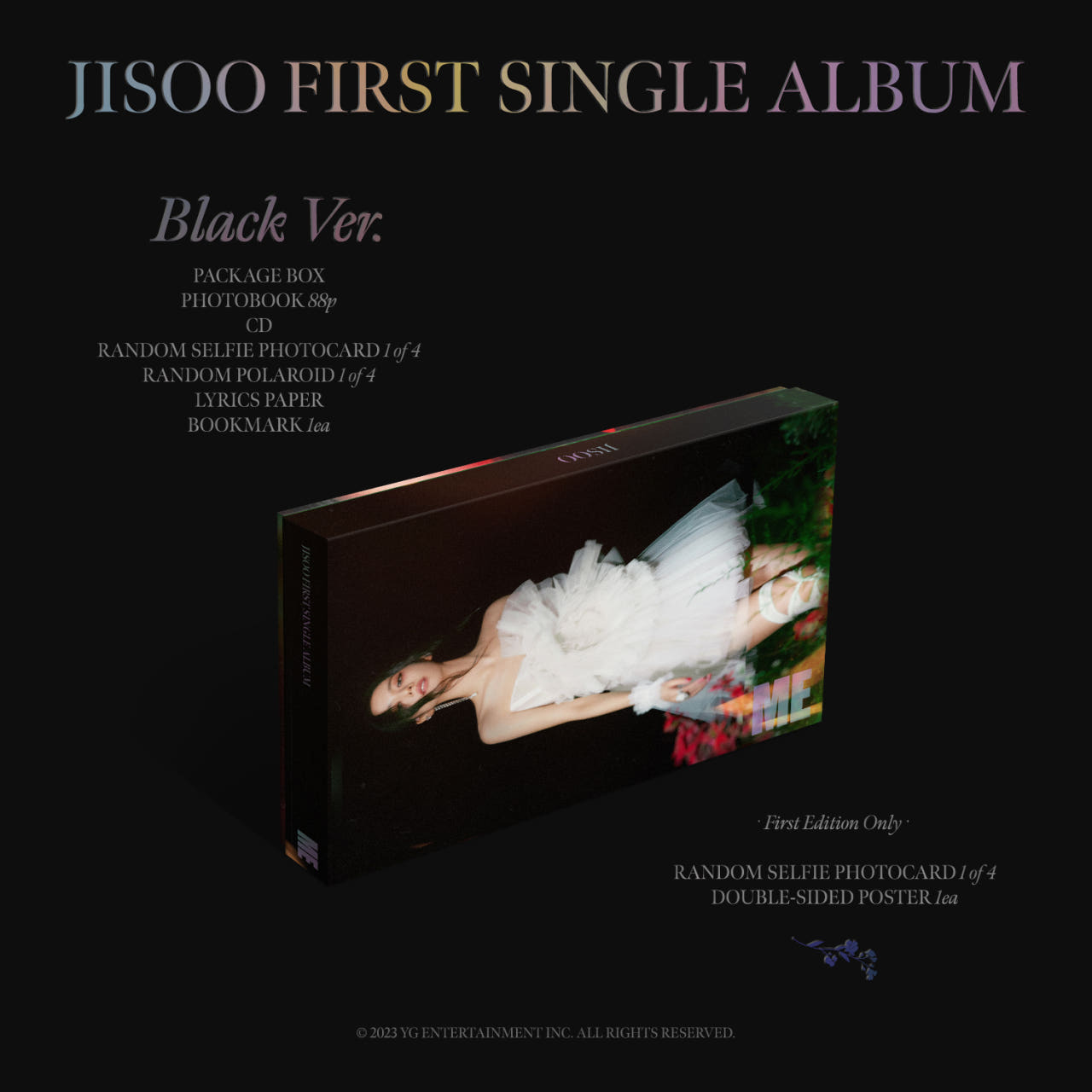 지수 솔로 ME 앨범 블랙핑크 Jisoo 꽃 BlackPink 블랙 버전 - 상품 이미지