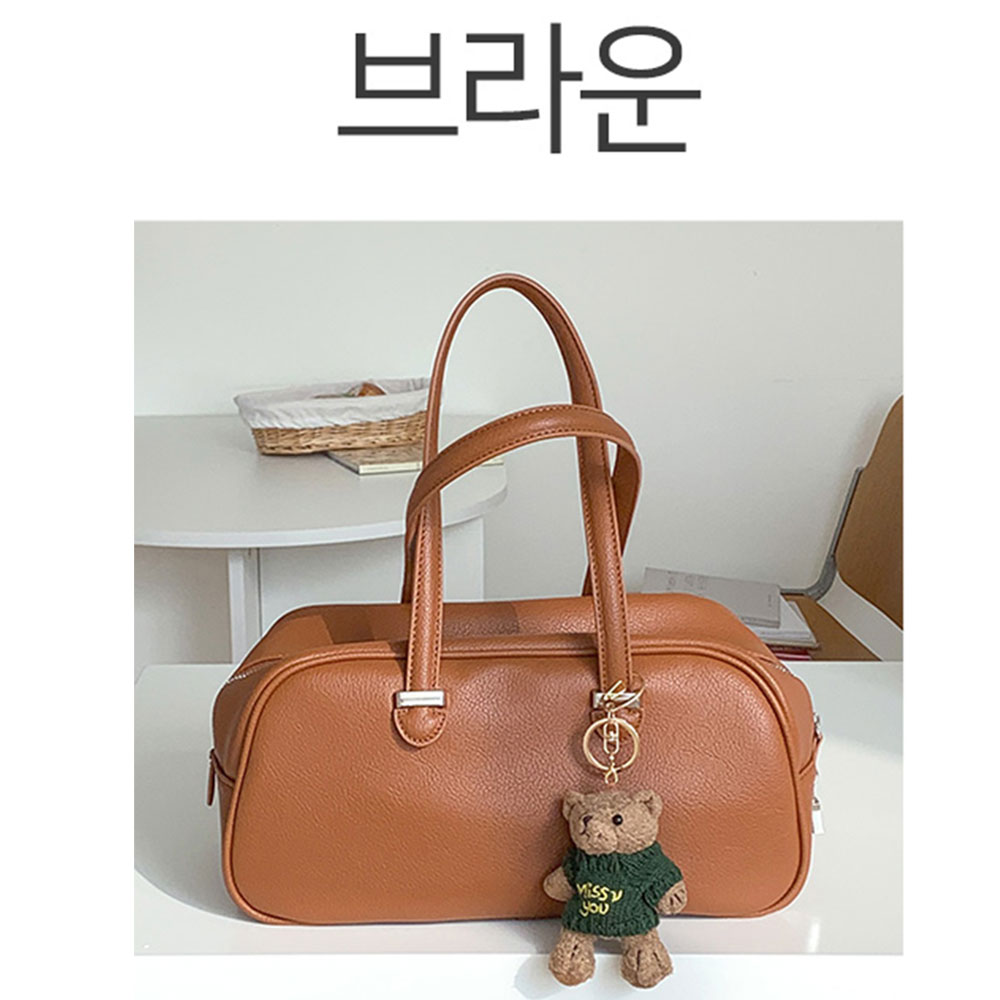 심플 깔끔한 레드 무지 여행 숄더백 데일리 가방 4Color - 상세 이미지 4