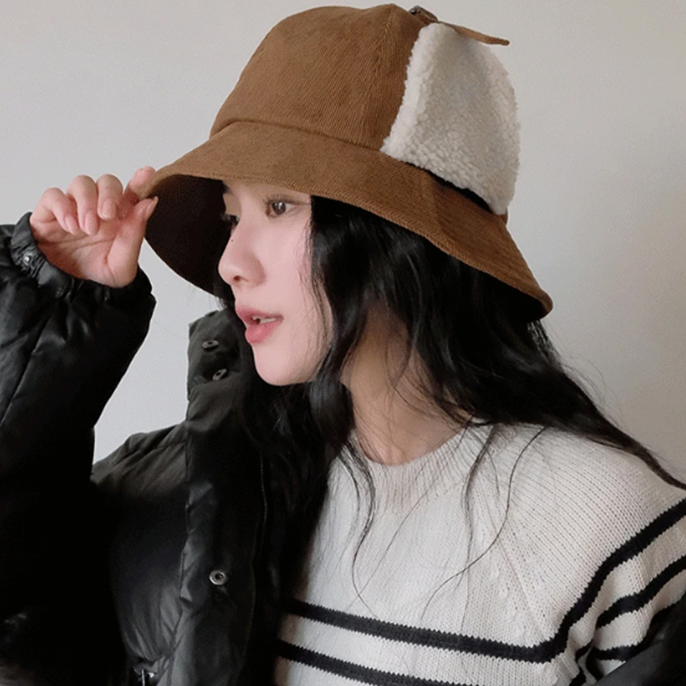 투웨이 골덴 트루퍼햇 코듀로이 귀달이 군밤모자