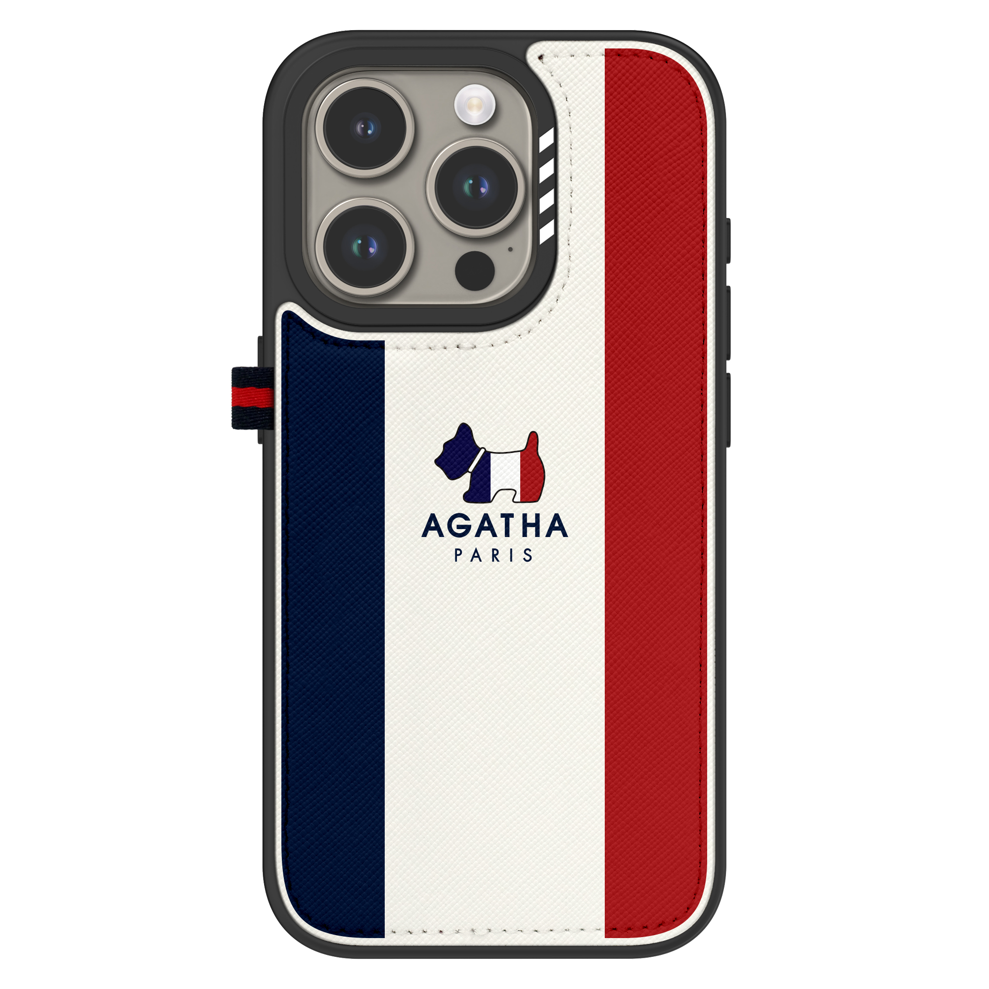 아이폰 15 프로 맥스 시크릿 가죽 카드 수납 아가타 디자인 휴대폰 케이스 스코티 그리드 레드 - 상세 이미지 5