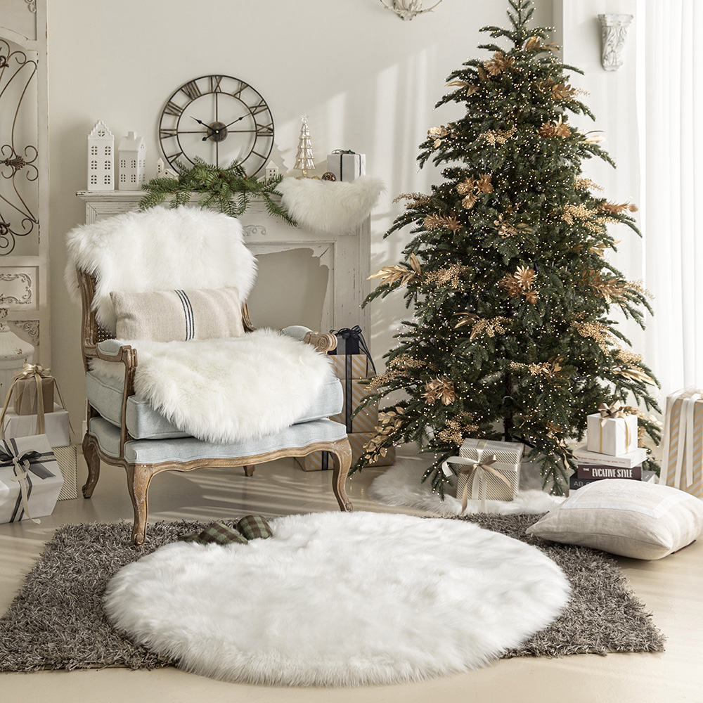 코지 양모 양털 인조 러그 거실 매트 카페트 소파 패드 화이트, 비정형/60x180cm