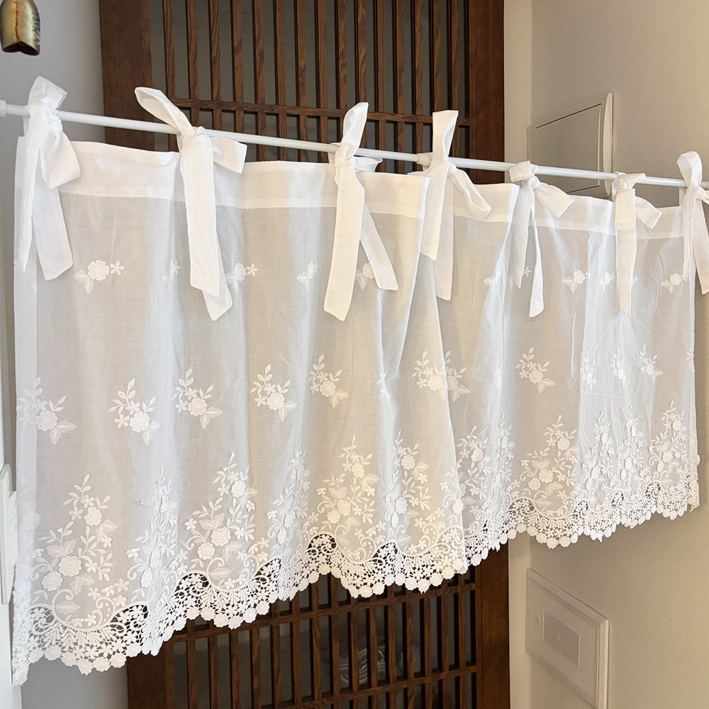 들꽃 면 가리개커튼 주방 바란스 커튼