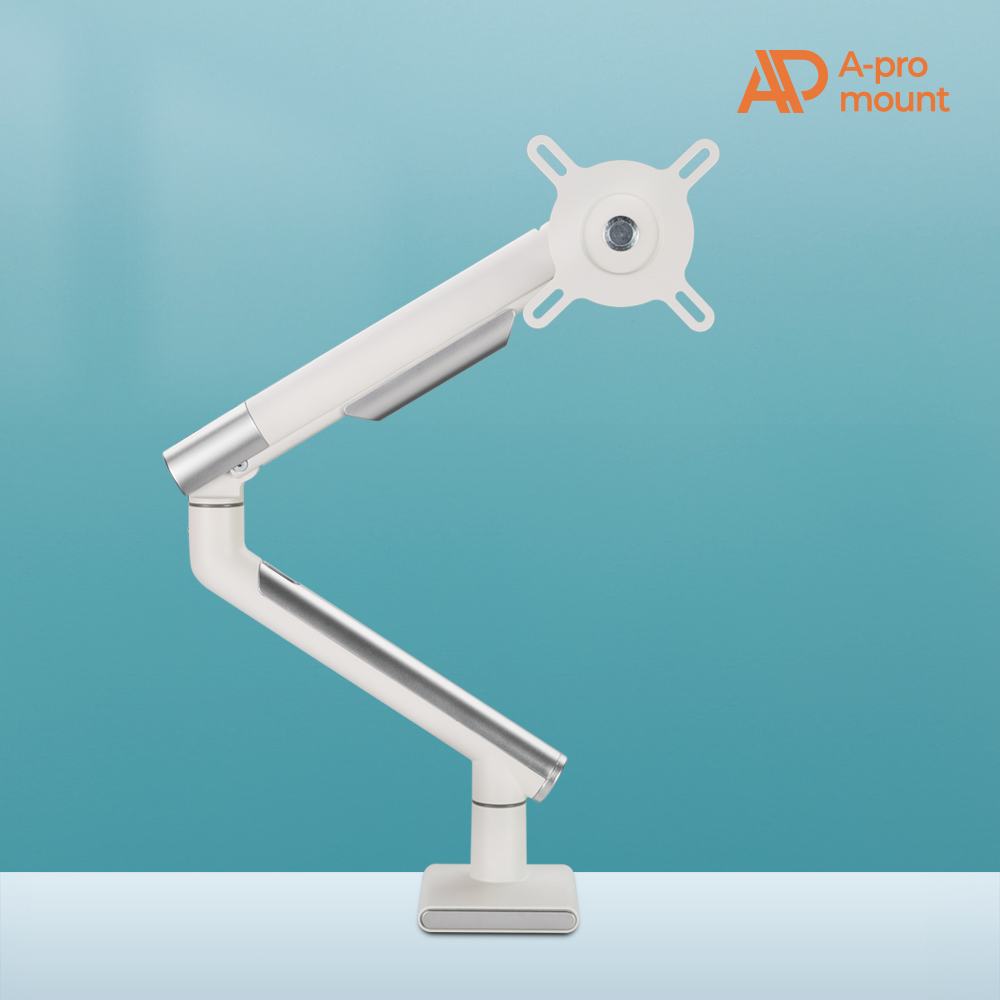 아프로마운트 AP-T49W 프리미엄 싱글 모니터암 모니터 거치대 브라켓 화이트