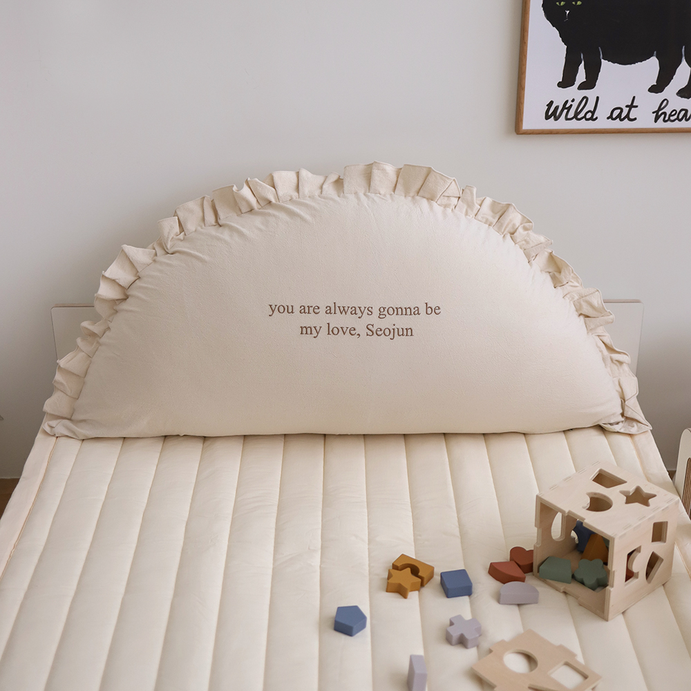 올포홈 자수 고밀도 베이직 이니셜 반달 등쿠션 커버만 헤드 빅 범퍼가드