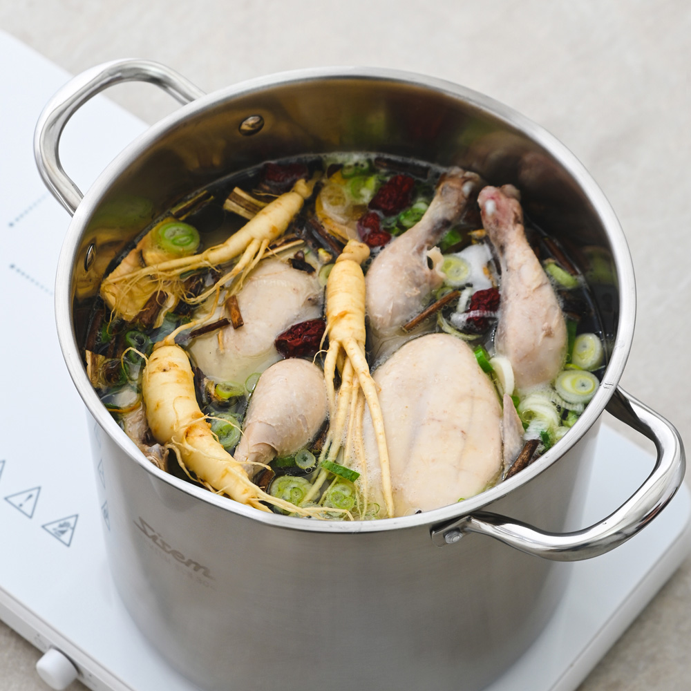 시샘 프리미엄 304 스텐 인덕션 대용량 깊은 곰솥 들통 사골 삼계탕 냄비 24cm 9L