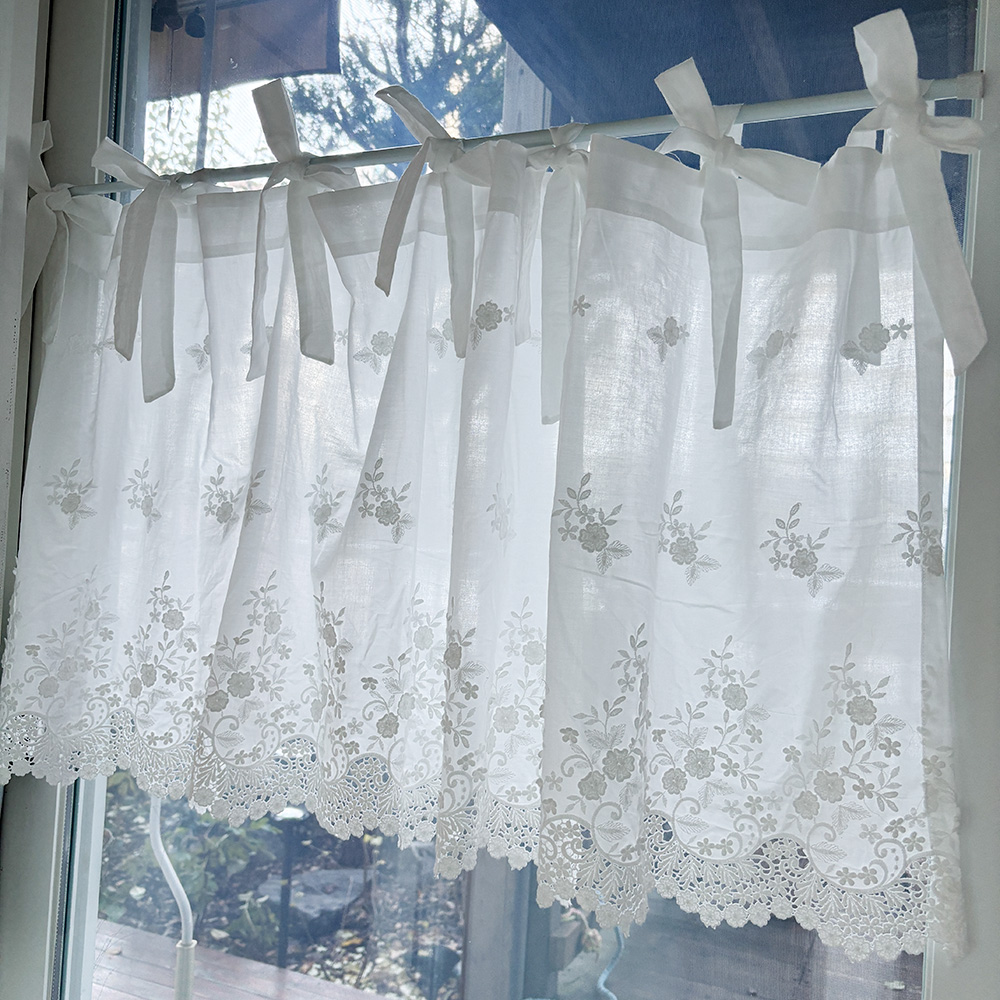 들꽃 면 가리개커튼 주방 바란스 커튼