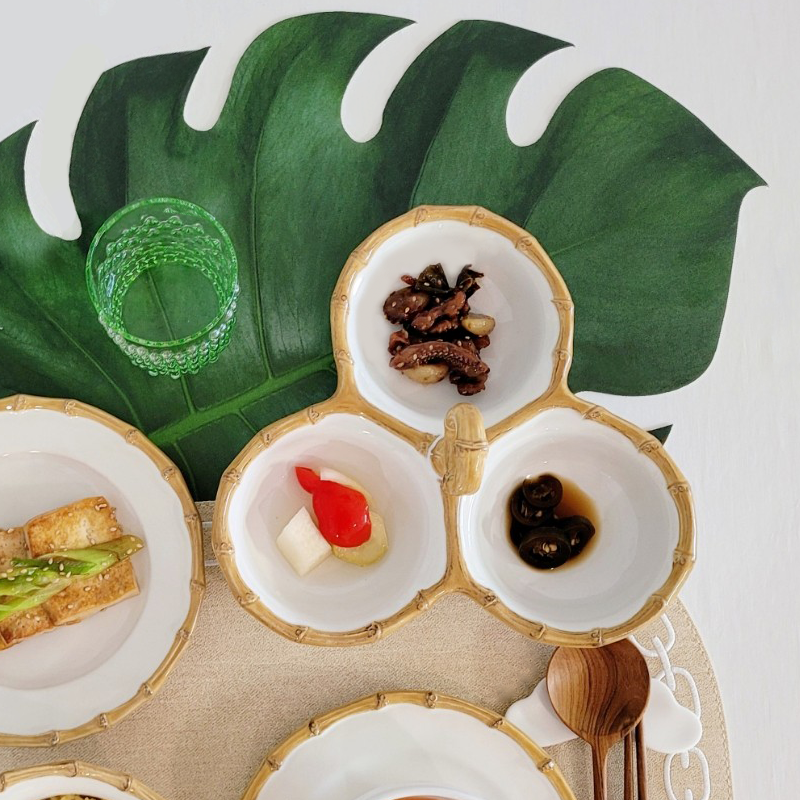 (칵테일 트리플 서버) 줄리스카 클래식 뱀부 칵테일 트리플 서버 Juliska Classic Bamboo 3칸 나눔접시 KM58/34