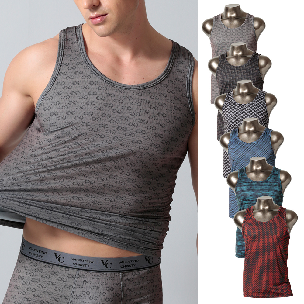 남성 런닝 6매 세트 민소매 그래픽 스판