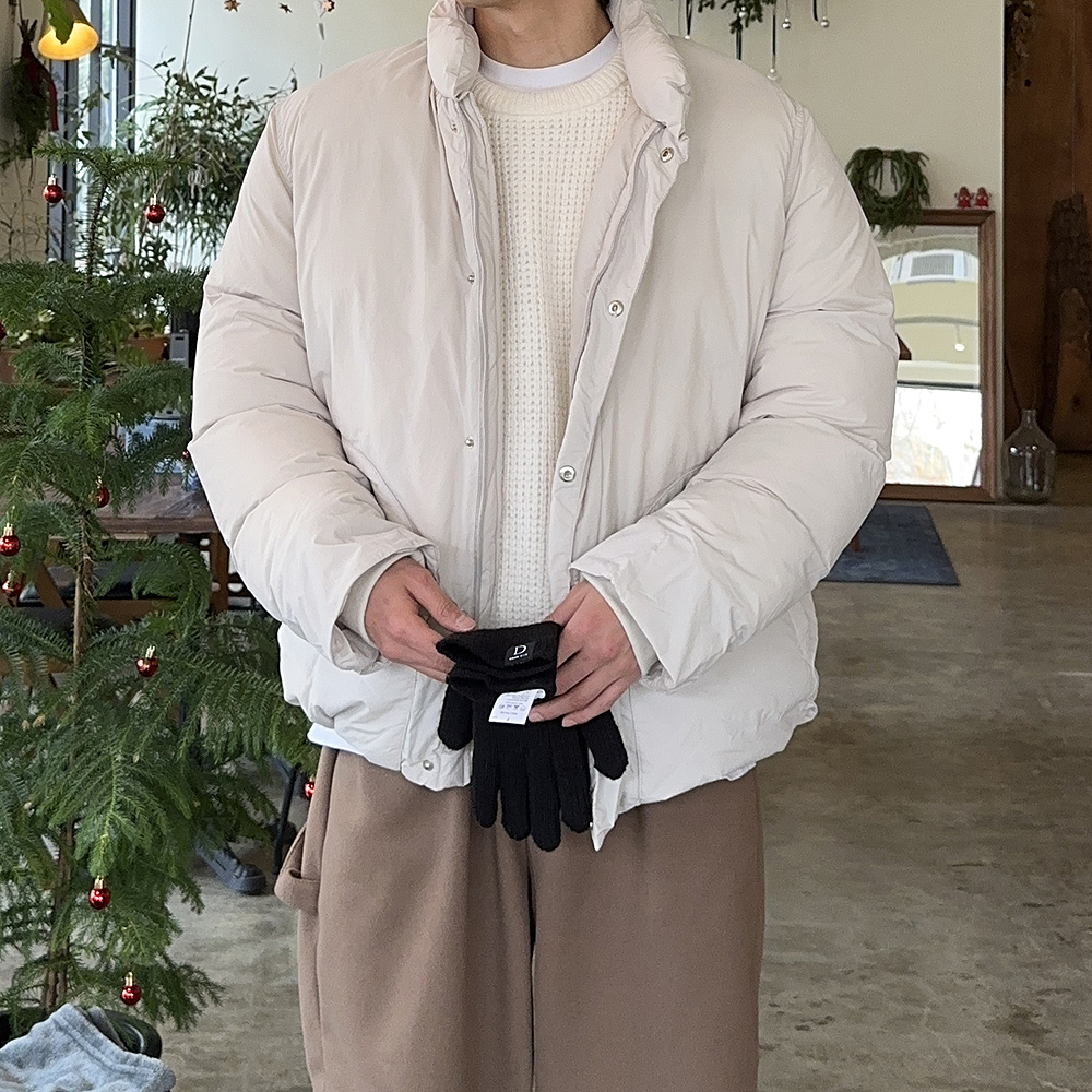 남자숏패딩 오버핏 하이넥 웰론 겨울 점퍼 남자 패딩 - 상세 이미지 2