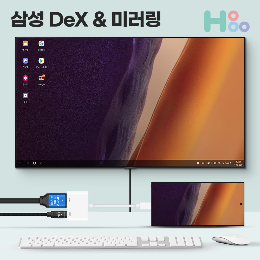 미러링케이블 C타입 HDMI TV연결 갤럭시 아이폰 C07A - 상세 이미지 5