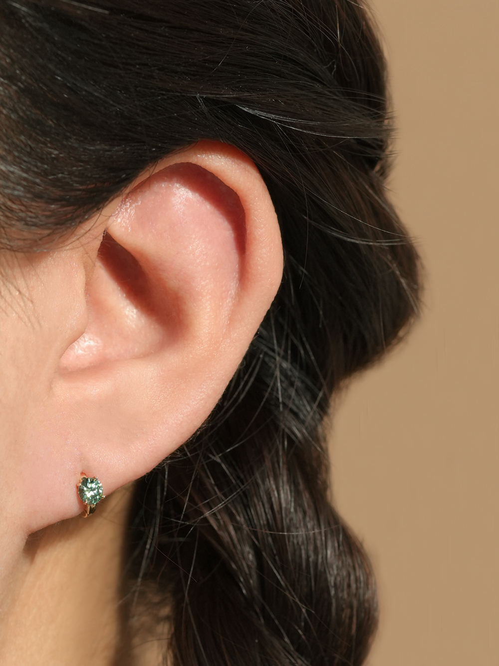 14K 18K 모이사나이트 다이아 컬러 미니 원터치 링 귀걸이 3부