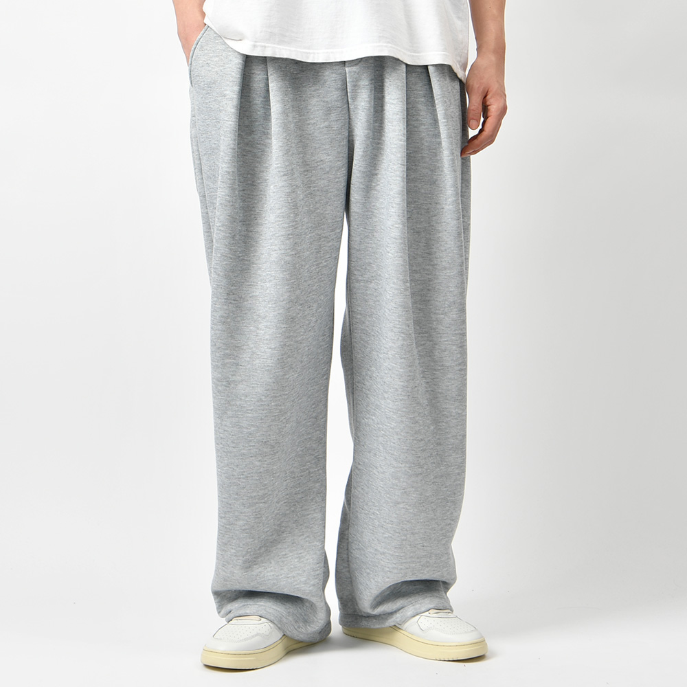 남자 기모 조거팬츠 핀턱 와이드 2way 스판 밴딩 스웨트 트레이닝 바지 - 상세 이미지 3