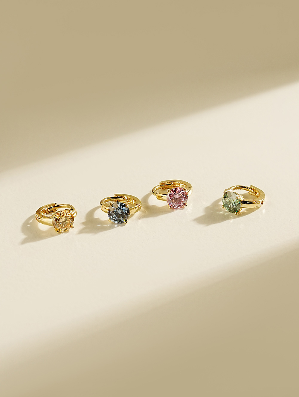 14K 18K 모이사나이트 다이아 컬러 미니 원터치 링 귀걸이 3부