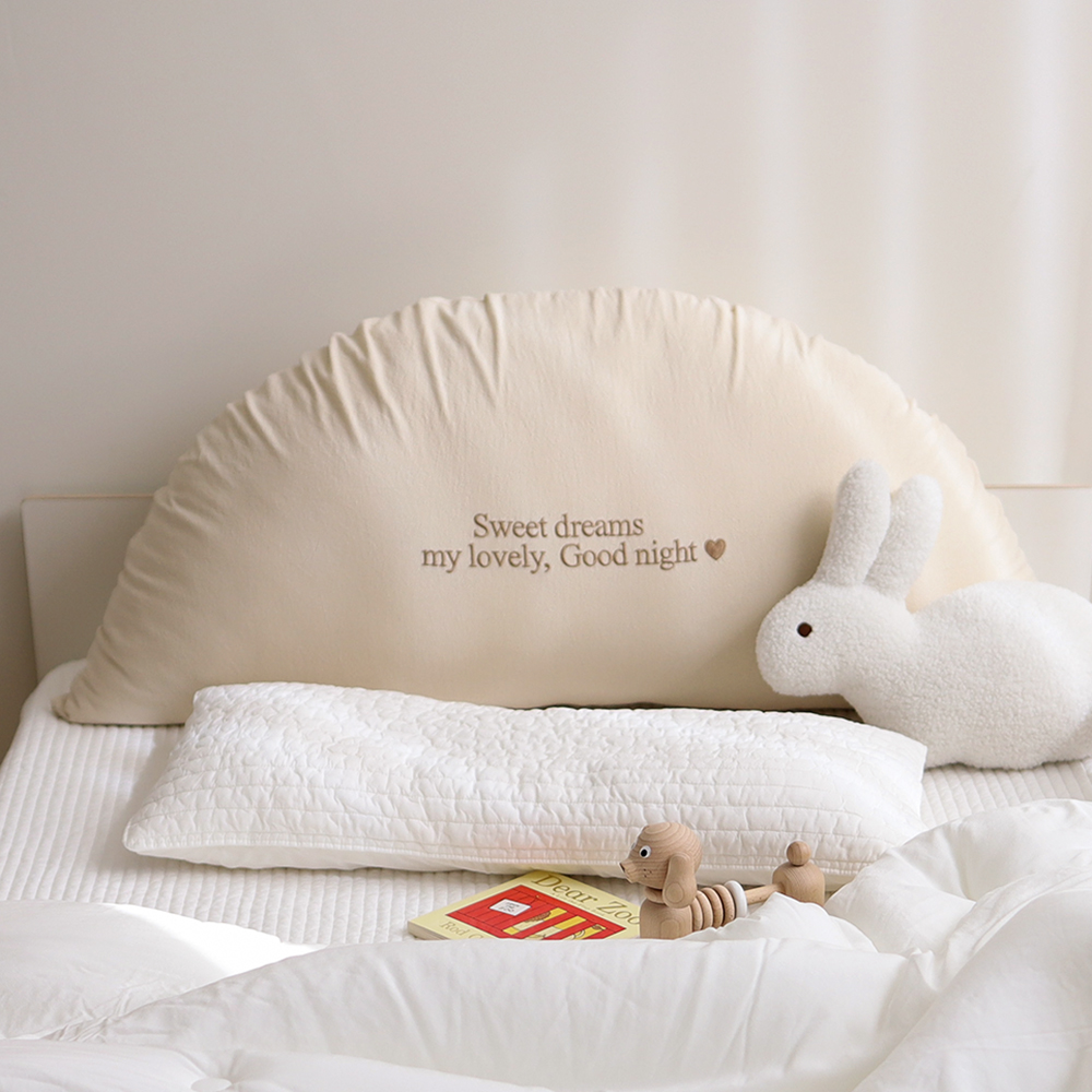 올포홈 아기 레터링 반달 등쿠션 커버만 침대가드 헤드쿠션 범퍼 아기 유아 자수
