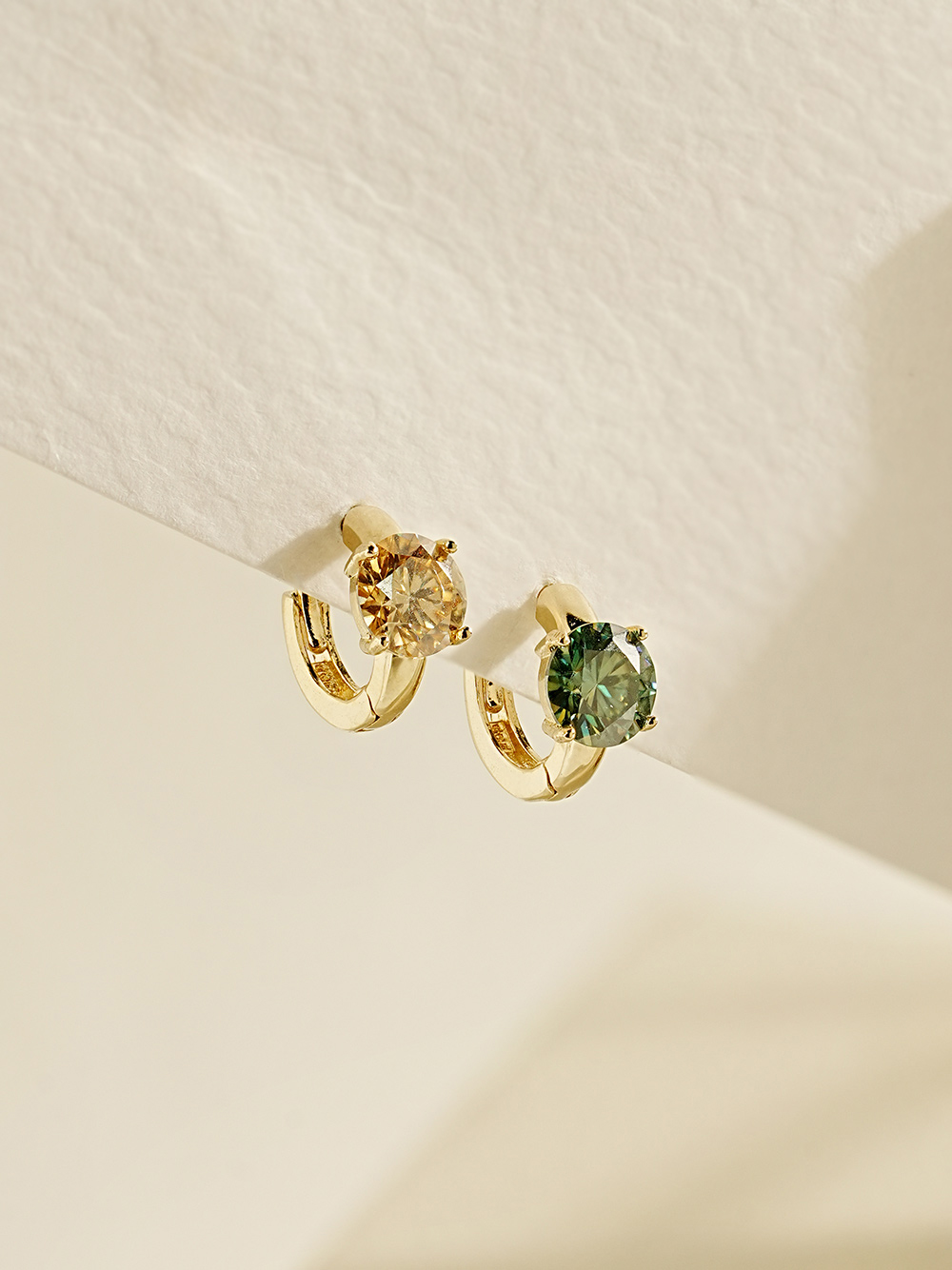 14K 18K 모이사나이트 다이아 컬러 미니 원터치 링 귀걸이 3부