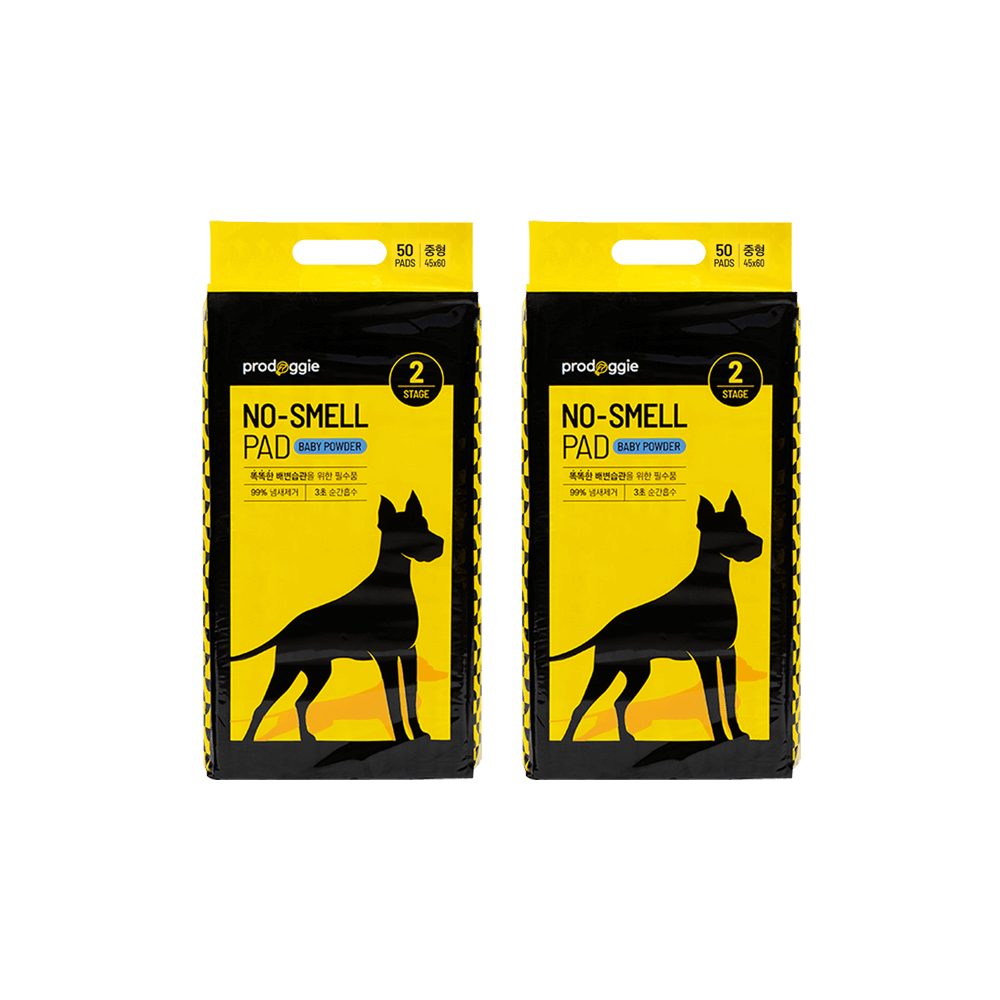 강아지배변패드 프로도기 노스멜패드 베이비파우더향 중형, 50매입, 2개