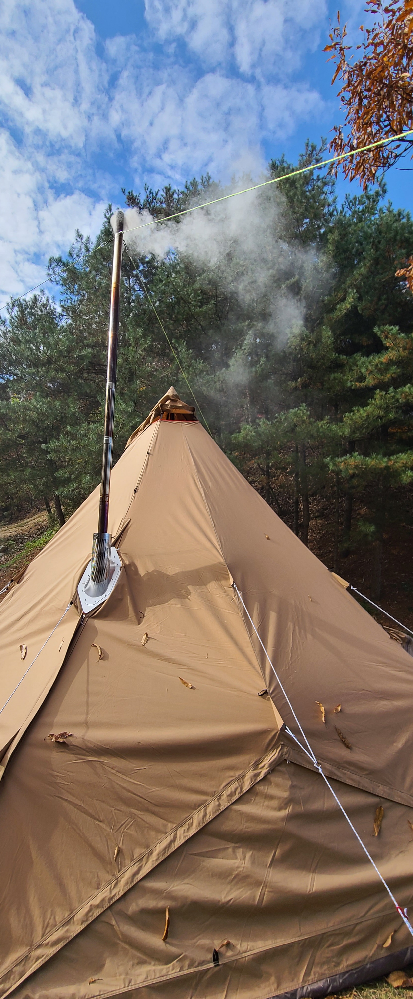 경사면용 텐트 스킨 보호대 가드 홀잭 화목 펠렛 난로 바누스 스토브 연통 보호