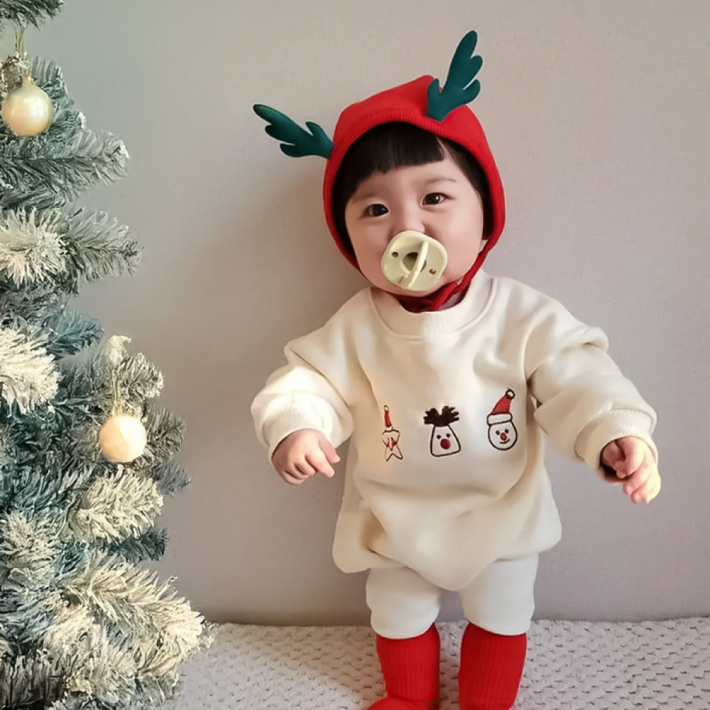 루돌프아기모자 아기 산타옷 신생아 크리스마스 옷 아기롬퍼 6개월 돌 50일 백일 바디수트 선물 유아