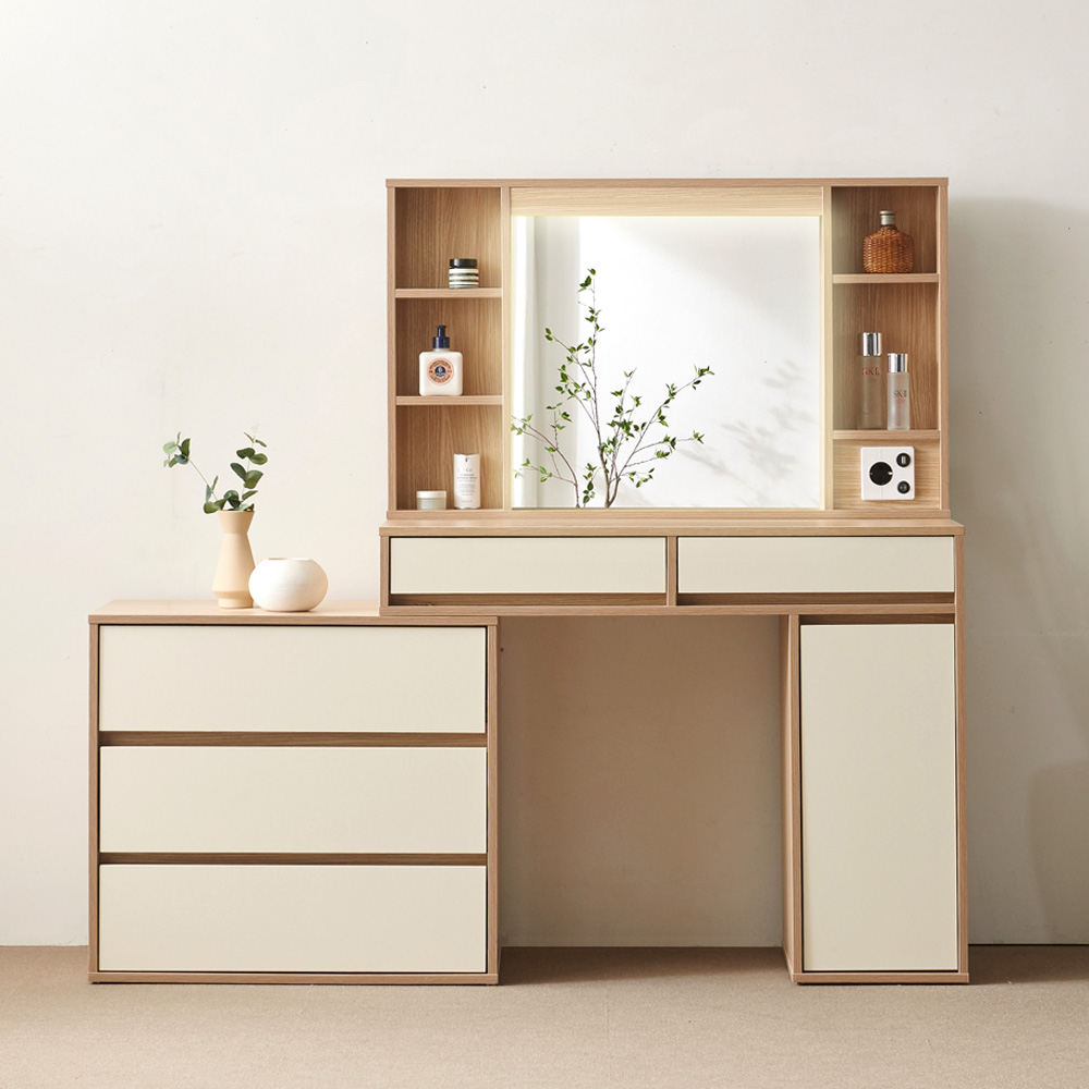 [희망일설치] 파로마 이즈 아멜리 LED 확장형 수납 화장대