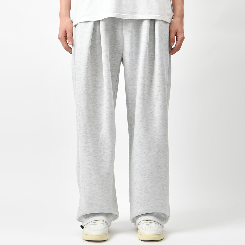 남자 기모 조거팬츠 핀턱 와이드 2way 스판 밴딩 스웨트 트레이닝 바지 - 상세 이미지 4