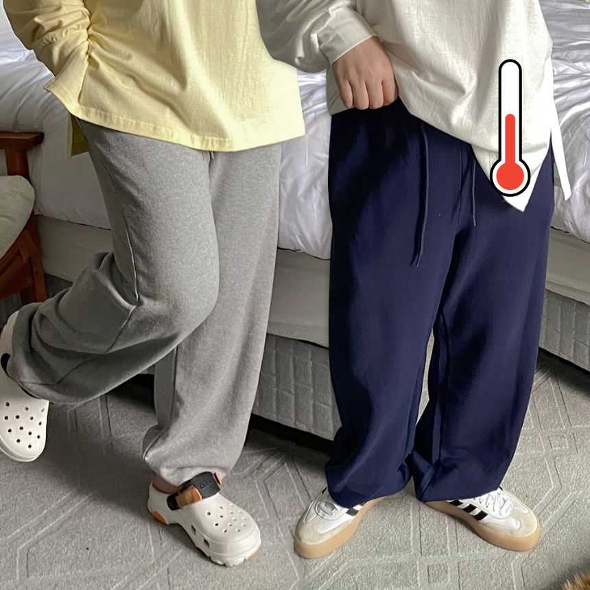 와이드조거팬츠 밍크바지 무릎안나오는 조커팬츠 쭈리 하비바지 편한 고무줄 - 상품 이미지