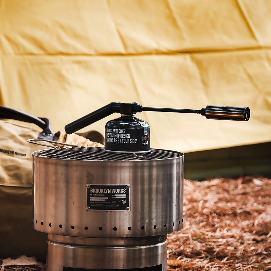 브루클린웍스 샷건 롱 토치 캠핑 이소가스 장작 화염방사기 분리형 파우치 포함