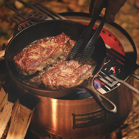 브루클린웍스 파이어핏 캠핑 화로대 이중연소 불멍 스테인리스 2단 분리 간편수납