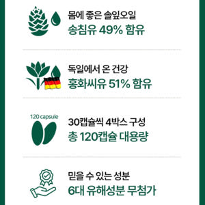 코오롱제약 독일 리놀렌산 송침유 홍화씨유 솔잎 오일 액기스 농축액 효능 ... 맛있게 먹은 솔직 후기 - 상품 이미지 3