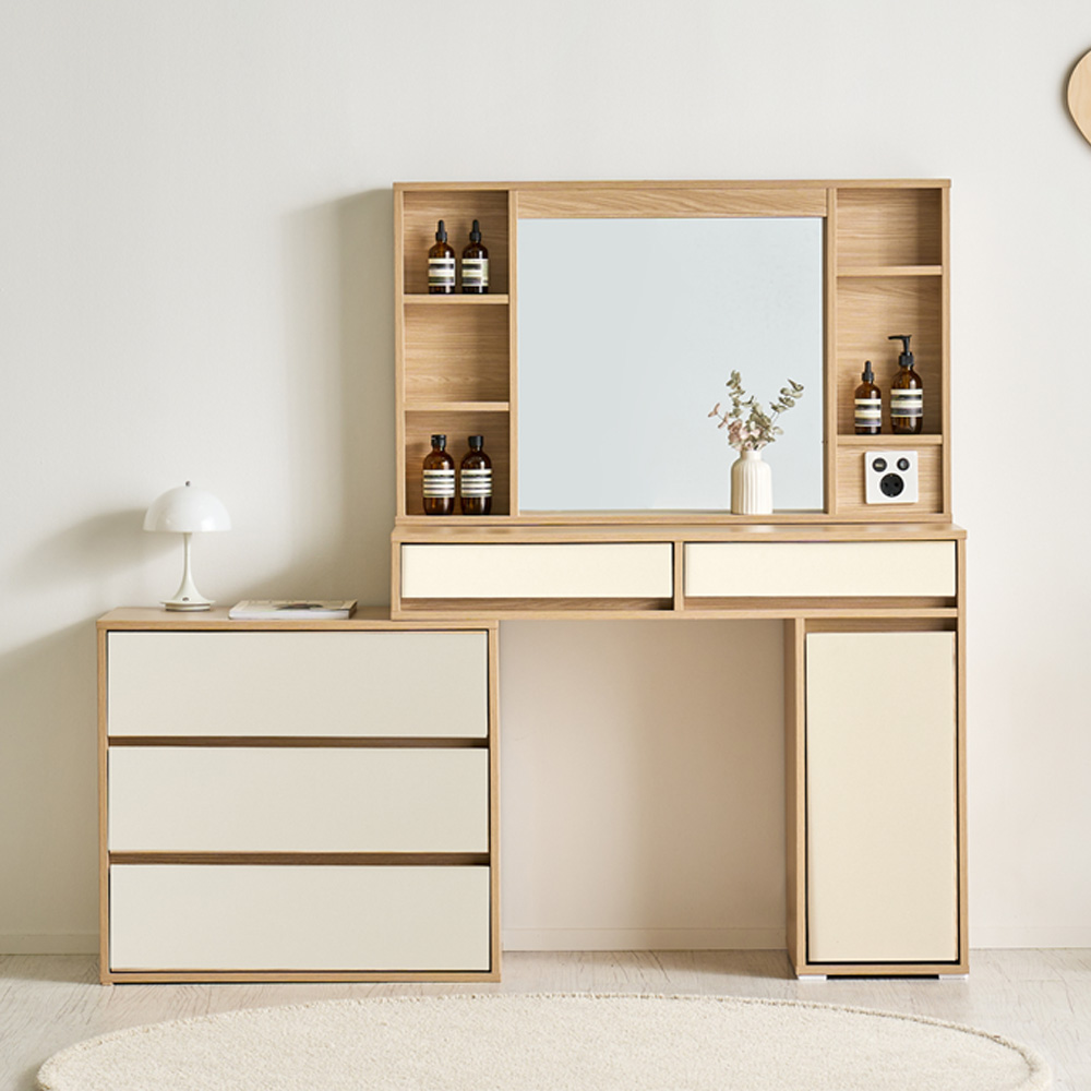 [희망일설치] 파로마 이즈 아멜리 LED 확장형 수납 화장대