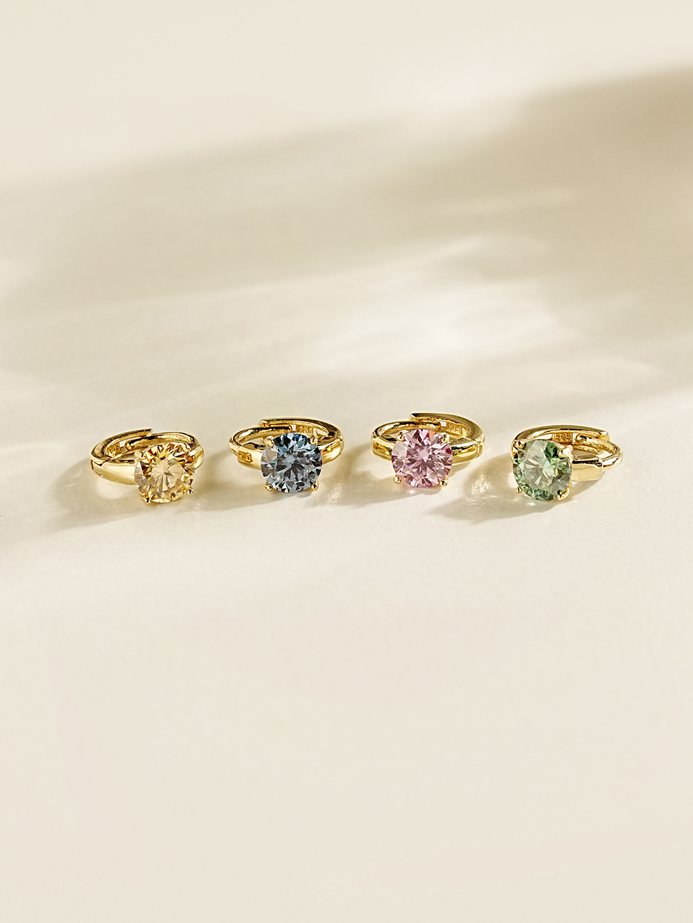 14K 18K 모이사나이트 다이아 컬러 미니 원터치 링 귀걸이 3부