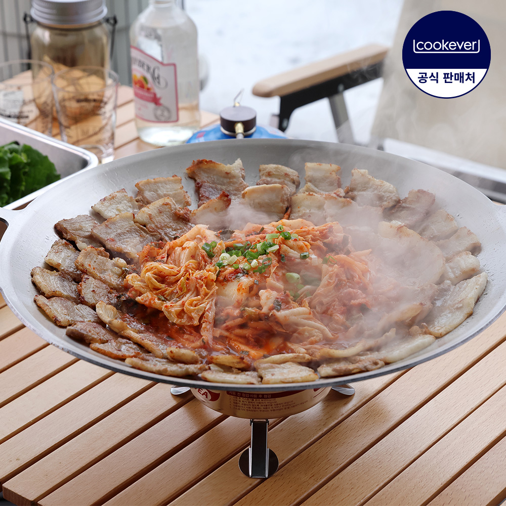 쿡에버 IH 통3중 그리들 30cm~ / 스텐 불판 캠핑 그릴팬
