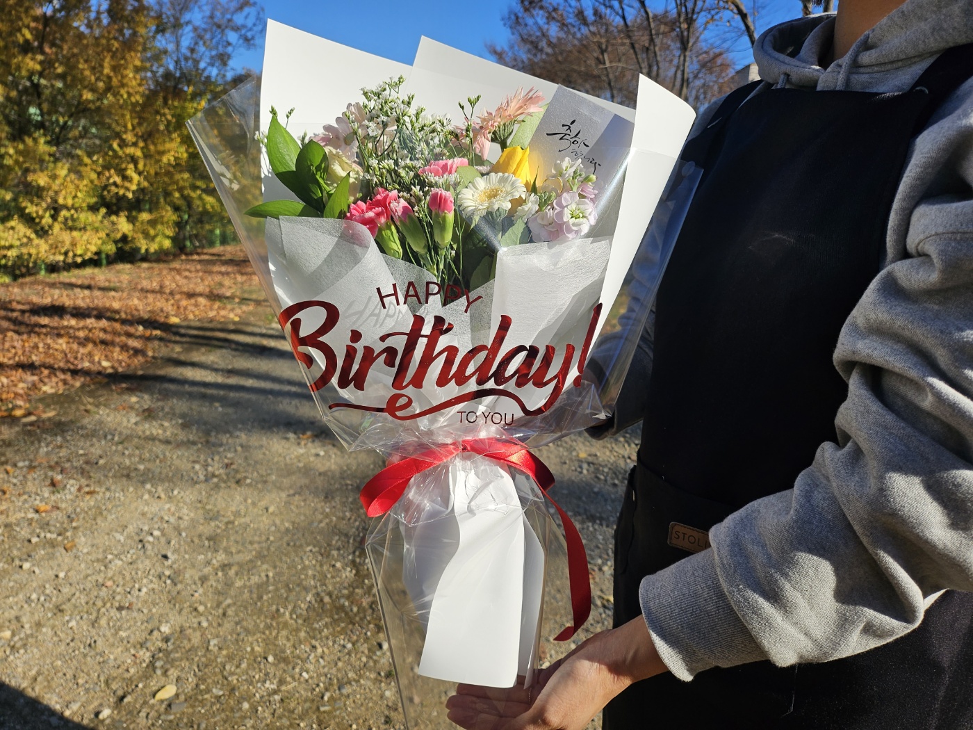 유스풀몰 happy birthday 한다발 (연한색) 생화 꽃배달 싼곳 정기구독 정기배송 이미지 3