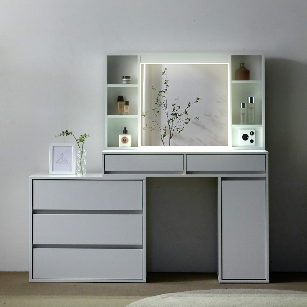 [희망일설치] 파로마 이즈 아멜리 LED 확장형 수납 화장대