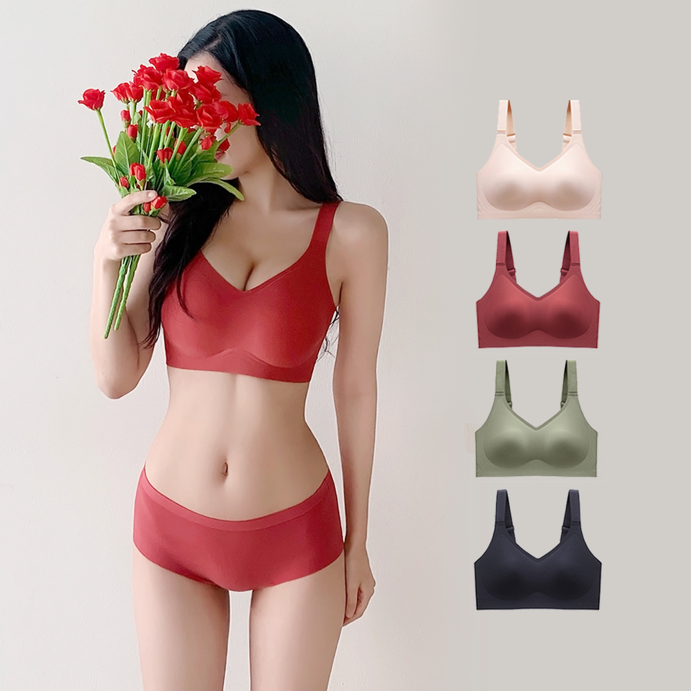 심리스브라 풀컵 퍼펙트핏 노와이어 분리형패드 빅사이즈 처진가슴보정 브라렛 제품 이미지