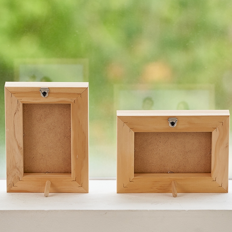 웨딩액자 리얼아크릴우드액자 [탁상용] 12x12 cm - 상세 이미지 4
