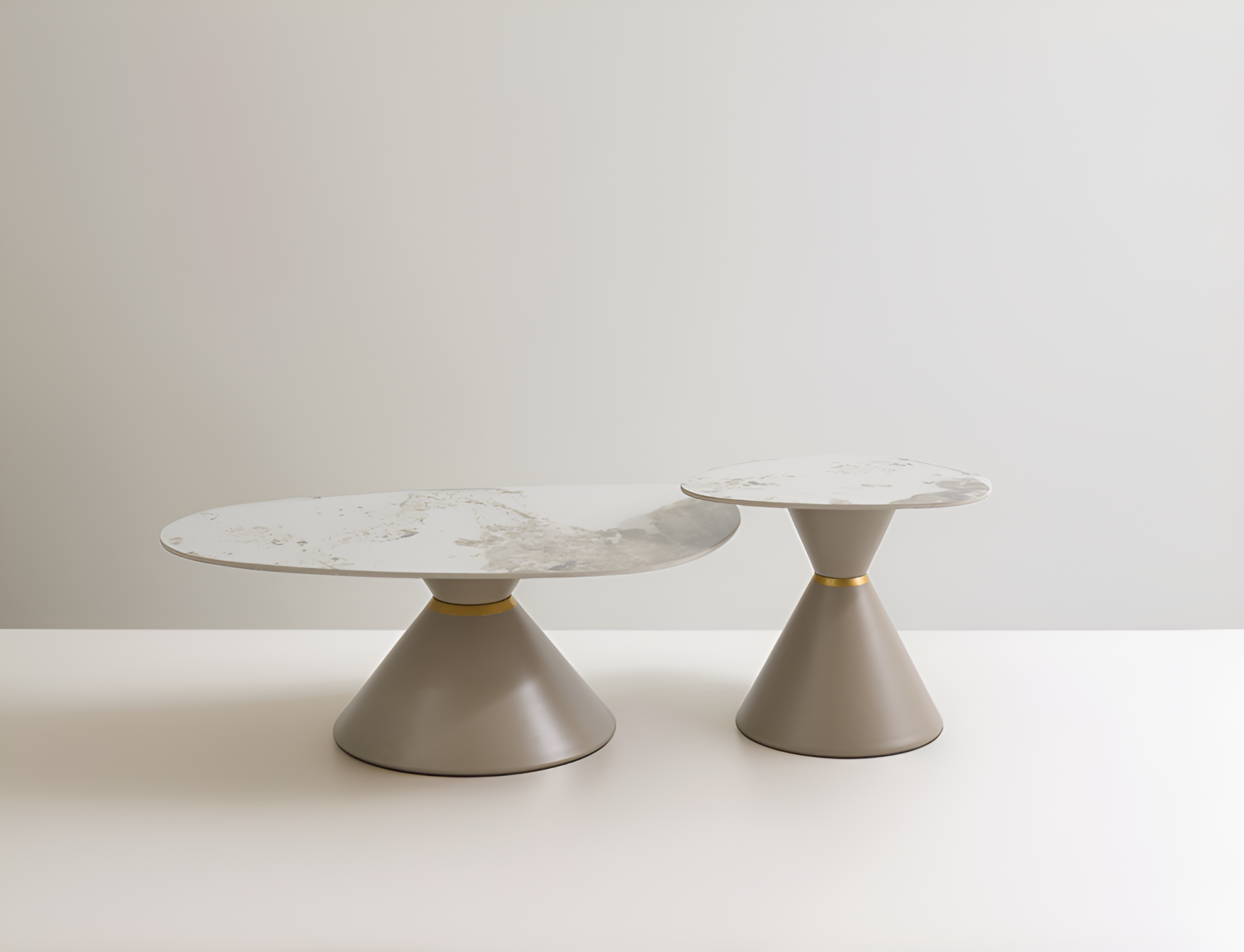 칸 비정형테이블 세라믹소파테이블 구름 거실