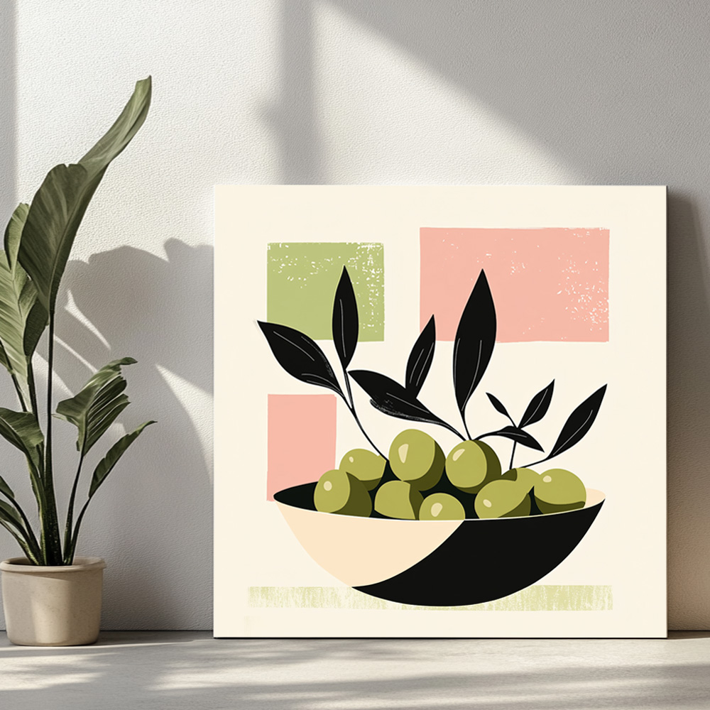 올리브잎 45cm x 45cm 캔버스액자 추상화 - 상세 이미지 4